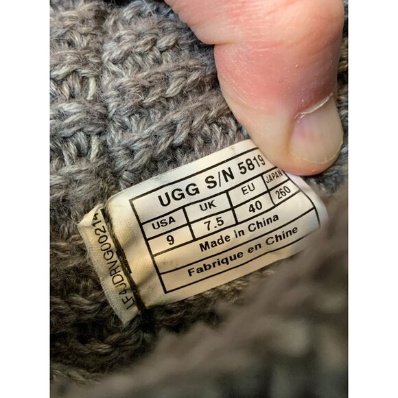 Ugg Australia Gray Classic Cardy Knee High | Fold Over Boots W/ Buttons, Size 9 - Picture 11 of 12